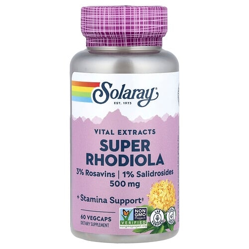 Solaray Vital Extracts Super Rhodiola 500 Mg 60 Vegcaps product image