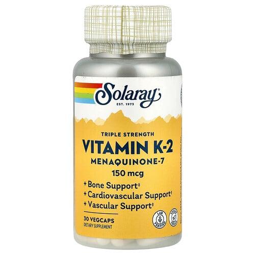 Solaray Triple Strength Vitamin K 2 Menaquinone 7 150 Mcg 30 Vegcaps product image