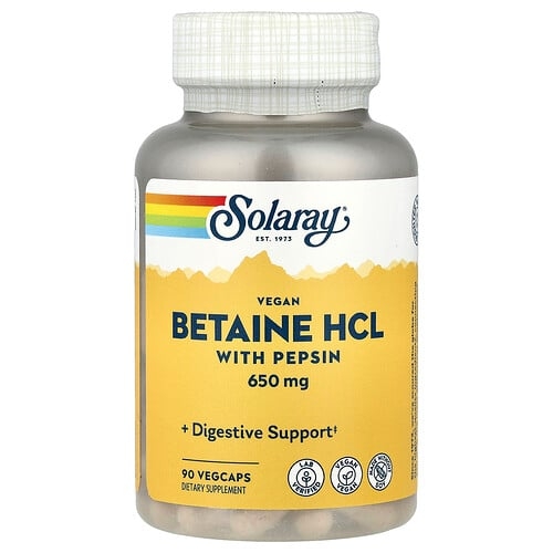Solaray Betaine Hcl With Pepsin 90 Vegcaps product image