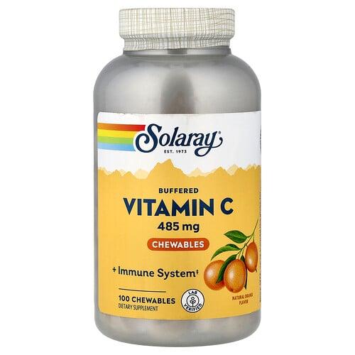 Solaray Buffered Vitamin C Chewable Natural Orange 485 Mg 100 Chewables product image