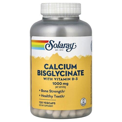 Solaray Calcium Bisglycinate With Vitamin D 3 120 Vegcaps product image