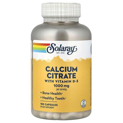 Solaray Calcium Citrate With Vitamin D 3 180 Capsules product image