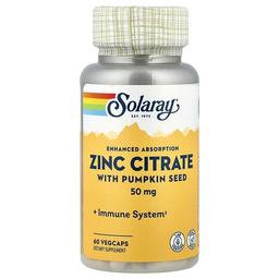 Solaray Zinc Citrate With Pumpkin Seed 60 Vegcaps