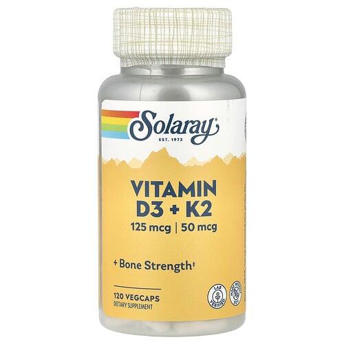 Solaray Vitamin D3 K2 120 Vegcaps product image