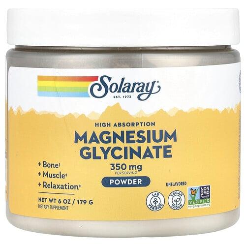 Solaray High Absorption Magnesium Glycinate Unflavored 6 Oz 179 G product image