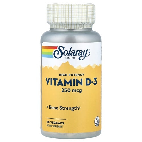 Solaray High Potency Vitamin D 3 250 Mcg 60 Vegcaps product image