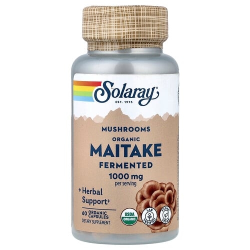 Solaray Mushrooms Organic Fermented Maitake 60 Organic Capsules 500 Mg Per Capsule product image