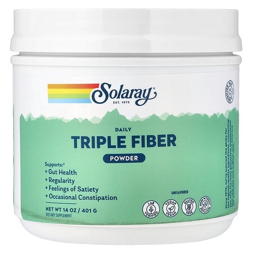 Solaray Daily Triple Fiber Powder Unflavored 14 Oz 401 G product image