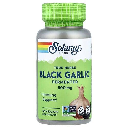 Solaray True Herbs Black Garlic Fermented 500 Mg 50 Vegcaps product image