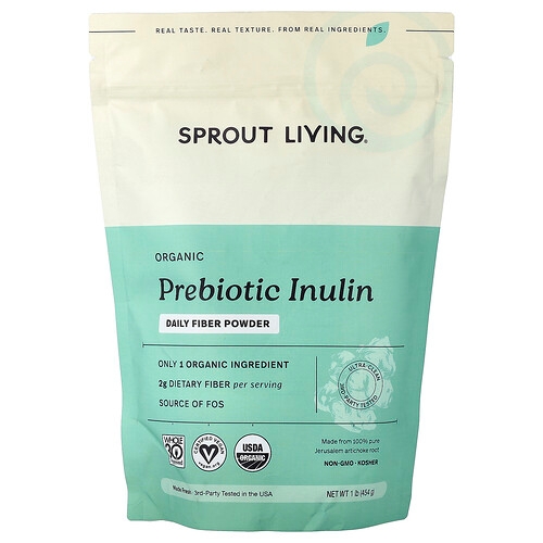 Sprout Living Organic Prebiotic Inulin Daily Fiber Powder 1 Lb 454 G product image