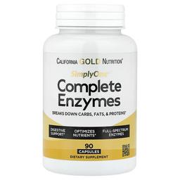 California Gold Nutrition Simplyone Complete Enzymes With Betaine Hcl Ox Bile Extract Full Spectrum Enzymes And Bromelain 90 Capsules