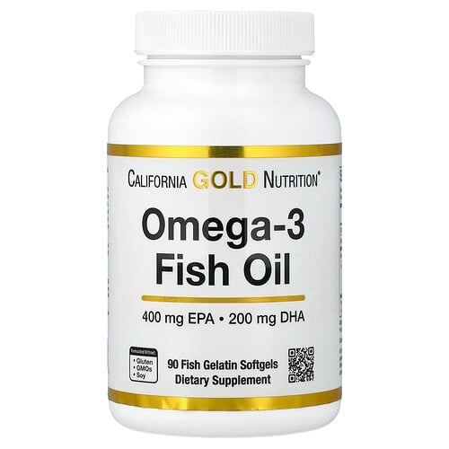 California Gold Nutrition Omega 3 Fish Oil Vivomega Triglyceride 1 000 Mg 90 Fish Gelatin Softgels product image