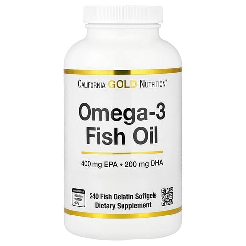 California Gold Nutrition Omega 3 Fish Oil Vivomega Triglyceride 1 000 Mg 240 Fish Softgels product image