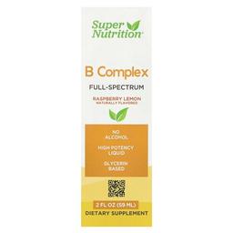 Super Nutrition B Complex Full Spectrum With Vitamin B12 Pantothenic Acid Biotin And Niacin Raspberry Lemon 2 Fl Oz 59 Ml