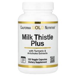 California Gold Nutrition Milk Thistle Plus With Turmeric Extract And Artichoke Extract 120 Veggie Capsules