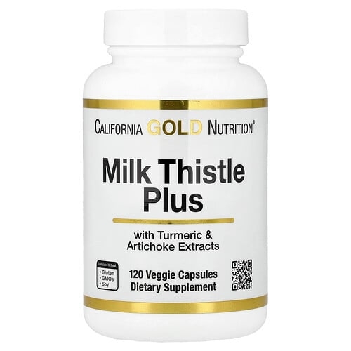 California Gold Nutrition Milk Thistle Plus With Turmeric Extract And Artichoke Extract 120 Veggie Capsules product image