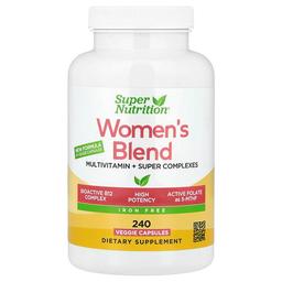 Super Nutrition Women S Multivitamin With Super Herb Flower Complex A Super Bluegreen Complex And A Super Spice Complex Iron Free 240 Veggie Capsules