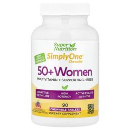 Super Nutrition Simply One 50 Women Multivitamin Supporting Herbs Mixed Berry 90 Chewable Tablets