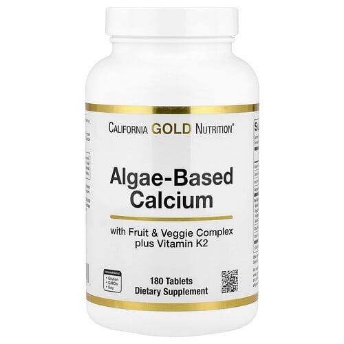 California Gold Nutrition Algae Based Calcium With Vitamin D3 And Magnesium Organic Strawberry Raspberry And Blueberry 180 Tablets product image