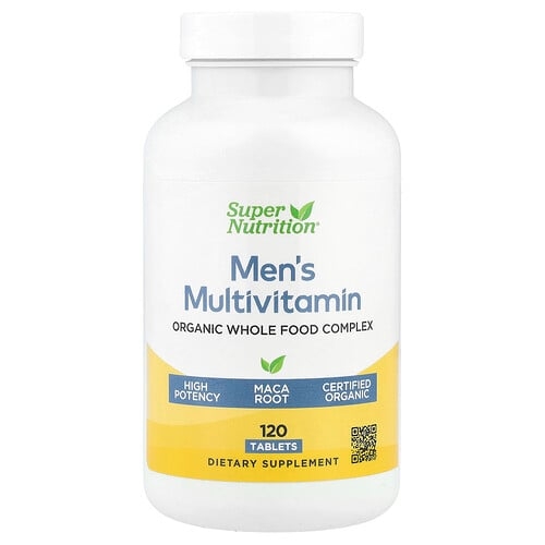 Super Nutrition Organic Whole Food Men S Multivitamin With Organic Amla Extra Organic Sunflower Extract Organic Moringa Extract And Organic Shiitake Extract 120 Tablets product image