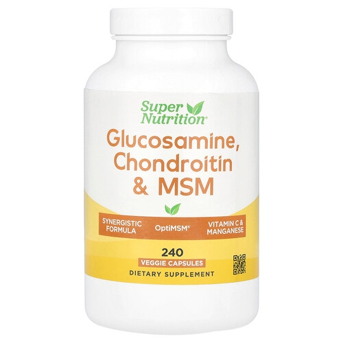 Super Nutrition Glucosamine Chondroitin Msm With Potassium And Vitamin C 240 Veggie Capsules product image