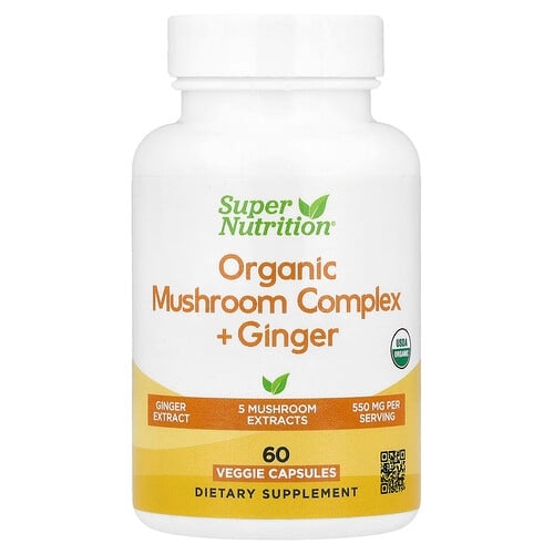 Super Nutrition Organic Mushroom Complex Ginger 60 Veggie Capsules product image
