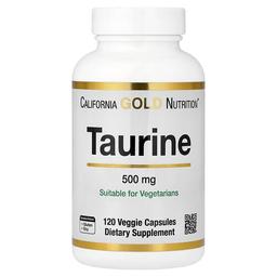 California Gold Nutrition Taurine 120 Veggie Capsules 500 Mg Per Capsule