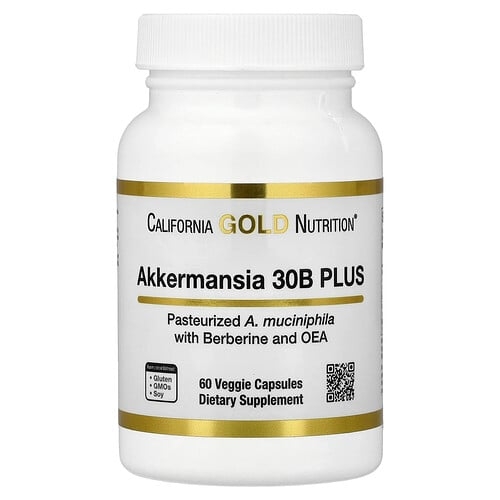 California Gold Nutrition Akkermansia 30b Plus With Berberine Phospholipid Matrix And Oea 60 Veggie Capsules product image