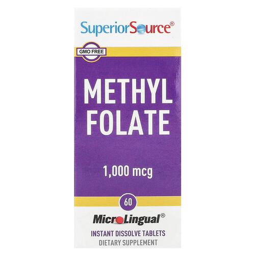 Superior Source Methyl Folate 1 000 Mcg 60 Instant Dissolve Tablets product image