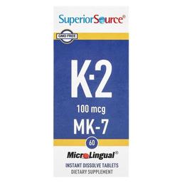 Superior Source Vitamin K 2 100 Mcg 60 Microlingual Instant Dissolve Tablets