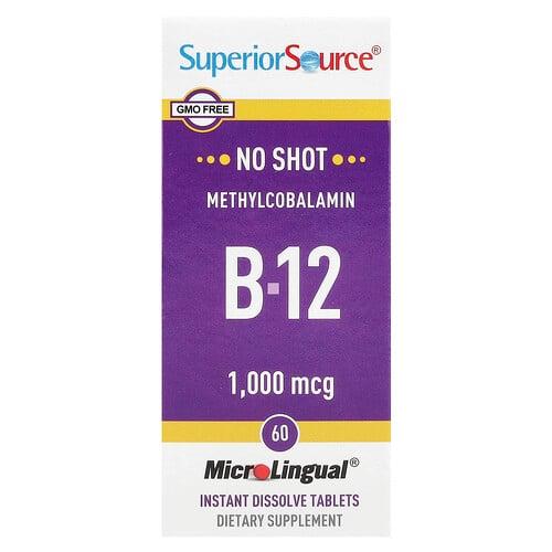 Superior Source Methylcobalamin B 12 1 000 Mcg 60 Microlingual Instant Dissolve Tablets product image