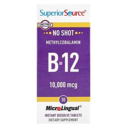 Superior Source Methylcobalamin B 12 10 000 Mcg 30 Microlingual Instant Dissolve Tablets