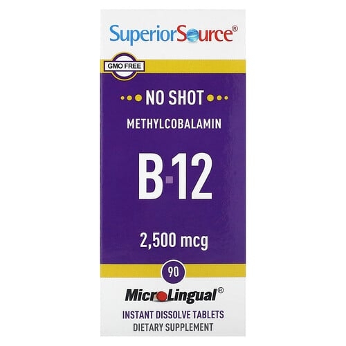 Superior Source Methylcobalamin B 12 2 500 Mcg 90 Instant Dissolve Tablets product image
