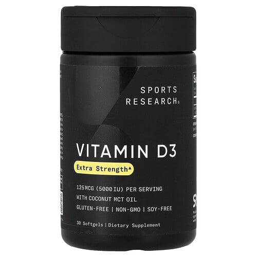 Sports Research Vitamin D3 125 Mcg 5 000 Iu 30 Softgels product image