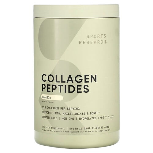 Sports Research Collagen Peptides Vanilla 1 06 Lb 480 G product image