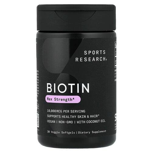 Sports Research Biotin 10 000 Mcg 30 Veggie Softgels product image