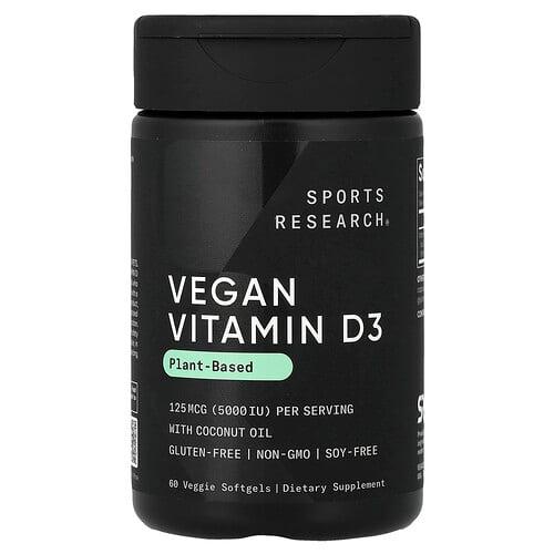 Sports Research Vegan Vitamin D3 125 Mcg 5 000 Iu 60 Veggie Softgels product image
