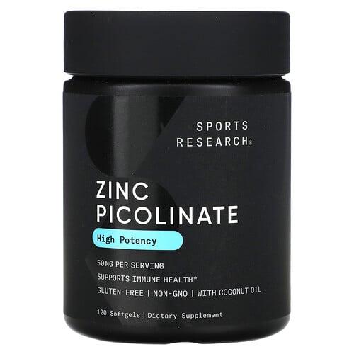 Sports Research Zinc Picolinate High Potency 50 Mg 120 Softgels product image
