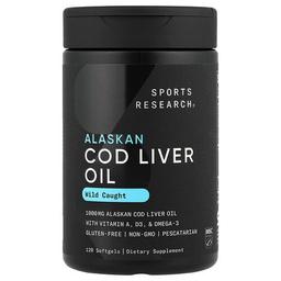 Sports Research Alaskan Cod Liver Oil 120 Softgels