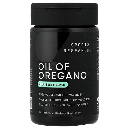 Sports Research Oil Of Oregano With Black Cumin 60 Softgels product image