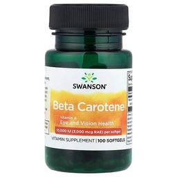 Swanson Vitamins Beta Carotene 10 000 Iu 3 000 Mcg Rae 100 Softgels