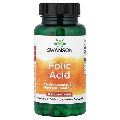 Swanson Vitamins Folic Acid 800 Mcg 250 Vegan Capsules product image
