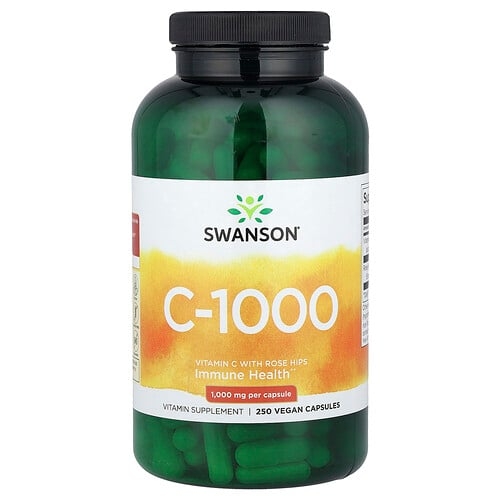 Swanson Vitamins C 1000 Vitamin C With Rose Hips 250 Vegan Capsules product image