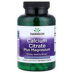 Swanson Vitamins Calcium Citrate Plus Magnesium 150 Vegan Capsules