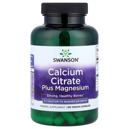 Swanson Vitamins Calcium Citrate Plus Magnesium 150 Vegan Capsules product image