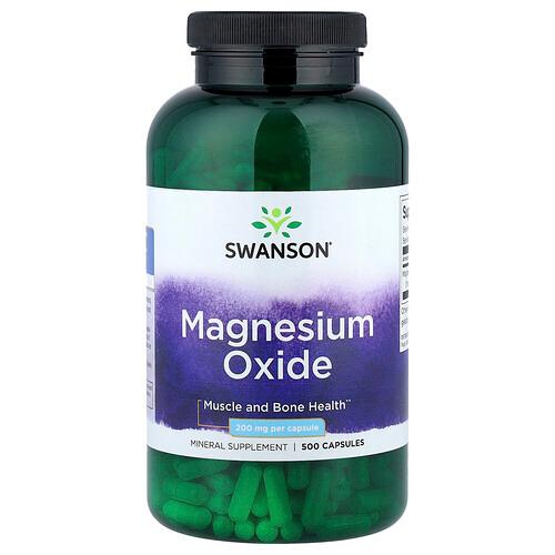 Swanson Vitamins Magnesium Oxide 200 Mg 500 Capsules product image
