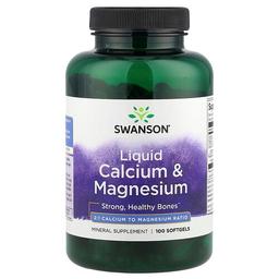 Swanson Vitamins Liquid Calcium Magnesium 100 Softgels