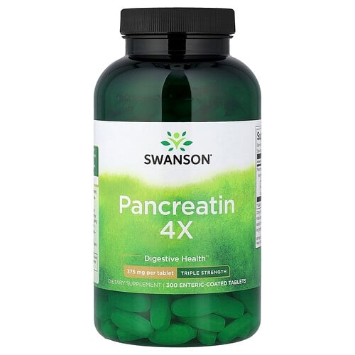 Swanson Vitamins Pancreatin 4x 375 Mg 300 Enteric Coated Tablets product image