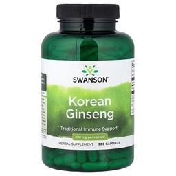 Swanson Vitamins Korean Ginseng 300 Capsules 250 Mg Per Capsule