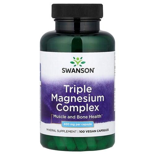 Swanson Vitamins Triple Magnesium Complex 400 Mg 100 Vegan Capsules product image